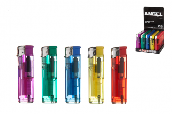 Einweg Piezo Feuerzeug Transparent 5 Farben Display